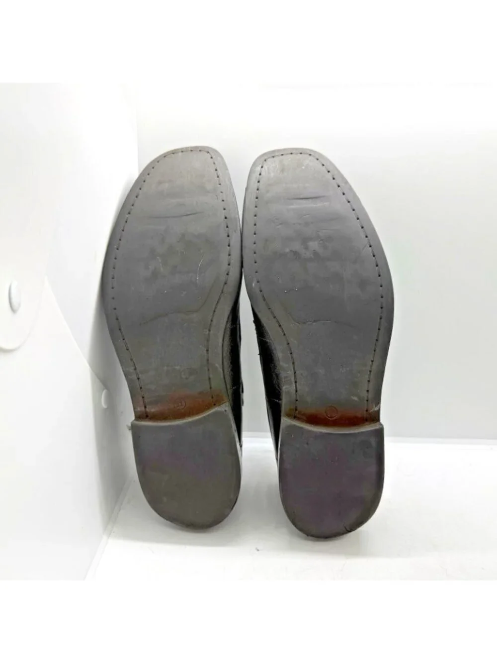 Fretz Men Business Gray Leather Oxford Shoes Sz US 9.5 Square Toe Dress Lace Up